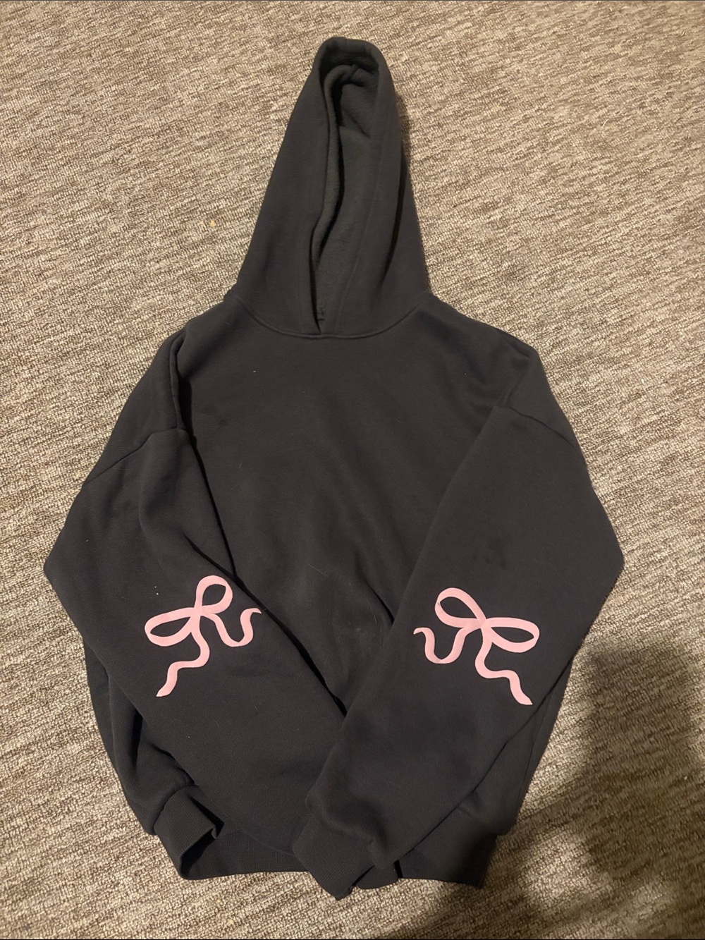 PacSun Black Hoodie with Pink Sleeve Bows